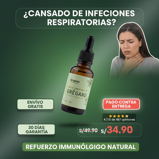 Aceite Comestible de Orégano - Antifúngico, Antibacteriano.